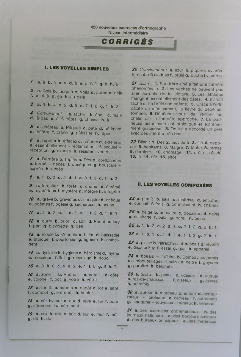 450 Orthographe Intermediaire Nouveaux Exercices