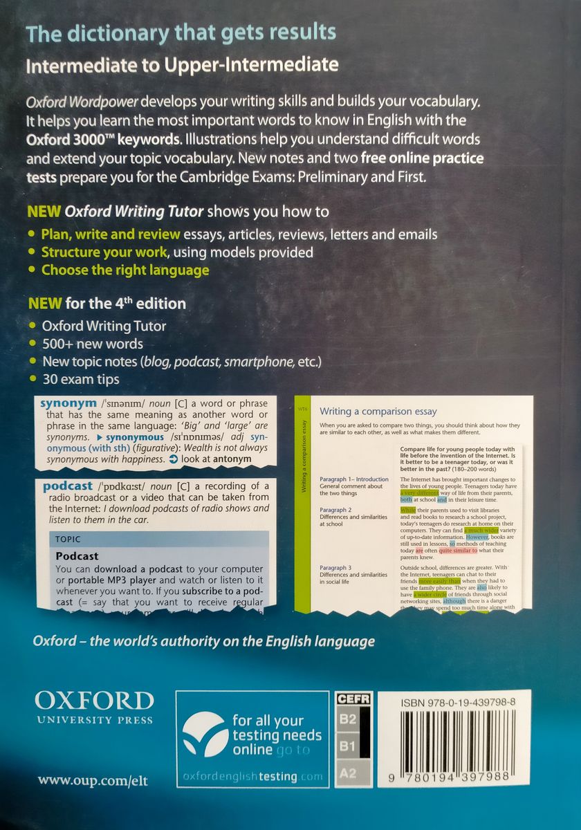 Oxford Wordpower Dictionary (4th Edition) with Writing Tutor
