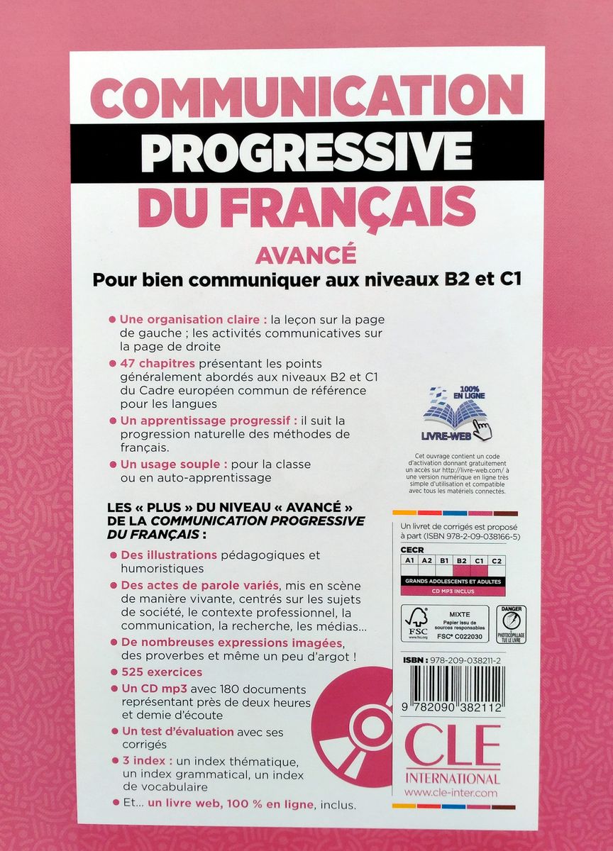 Communication Progressive du Francais Avance B2-C1 Livre + CD + web