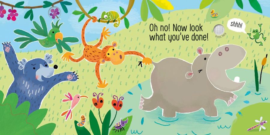 Usborne Touchy-feely Sounds Don't Tickle the Hippo