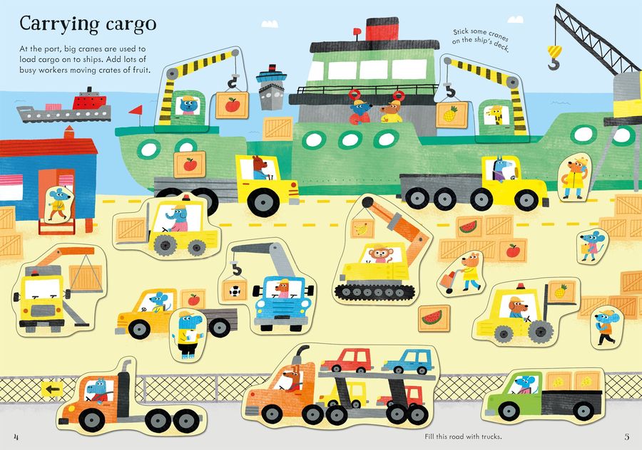 Usborne Little First Stickers Diggers and Cranes