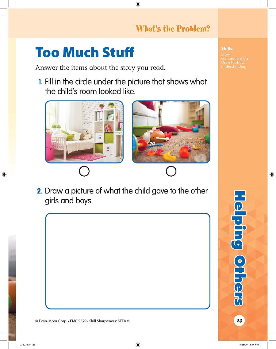 Skill Sharpeners STEAM Grade Prek Activity Book