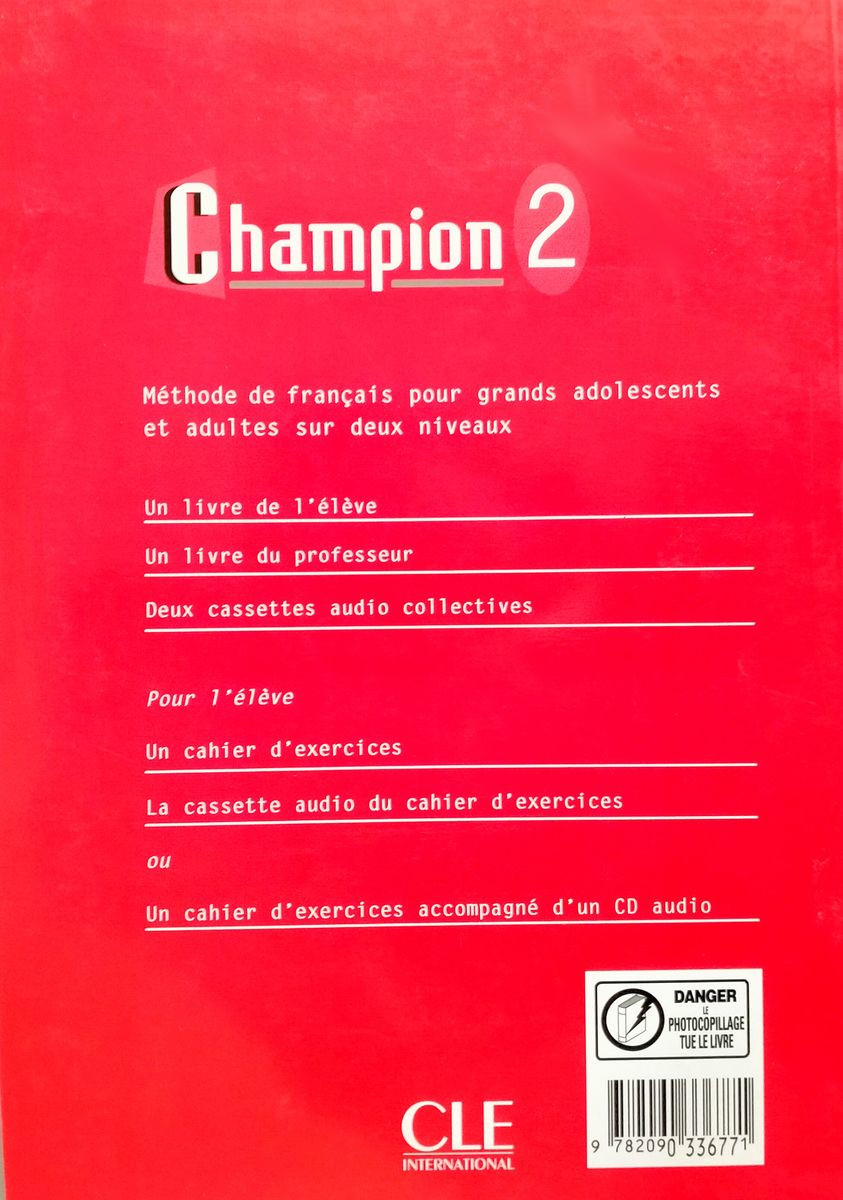 Champion 2 nouvelle edition Cahier d'exercices
