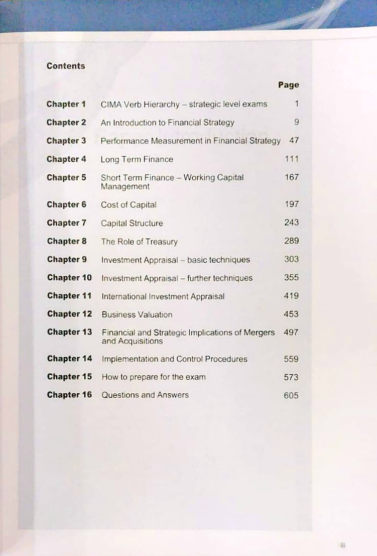F3 Financial Strategy - Study Text