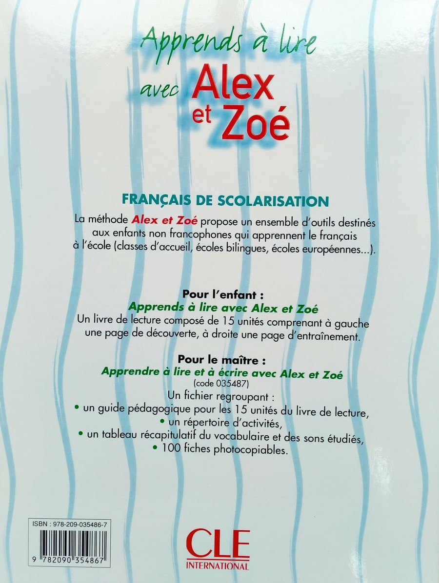 Alex et Zoe 1 Apprends a Lire Cahier de lecture