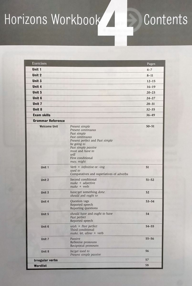 Horizons 4 Workbook