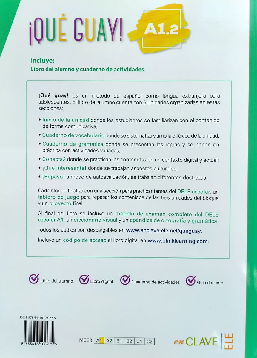 Que guay A1.2 Libro del alumno + Cuaderno de Actividades + Audio