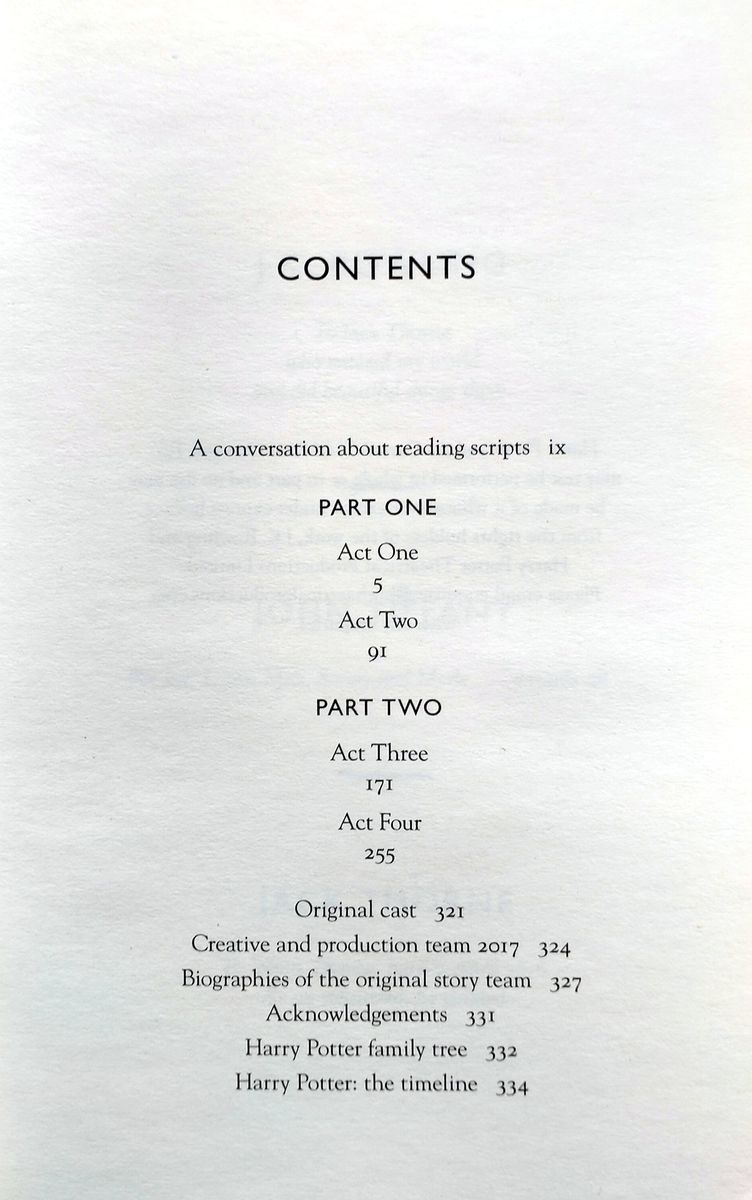 Harry Potter and the Cursed Child Parts One and Two Playscript