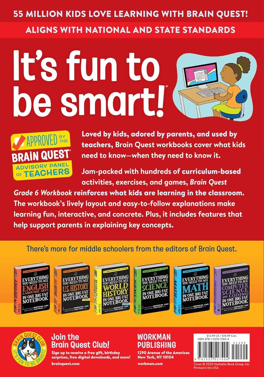 Brain Quest Workbook: 6th Grade (Revised Edition) Ages 11-12