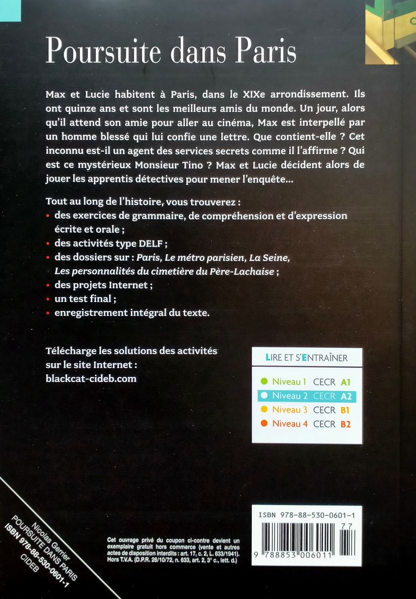 Lire et s'entrainer A2 Poursuite dans Paris + audio