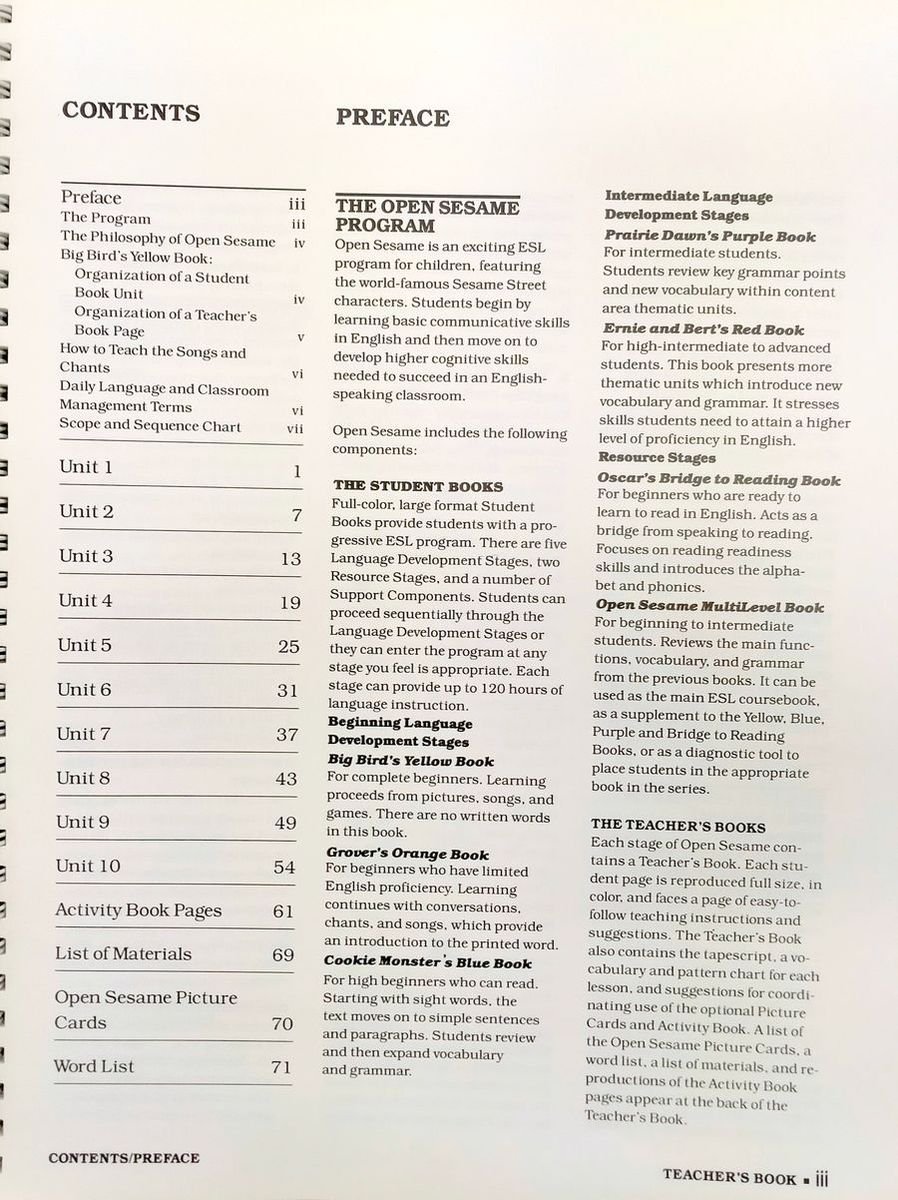 Open Sesame Big Bird's Yellow Book Stage A