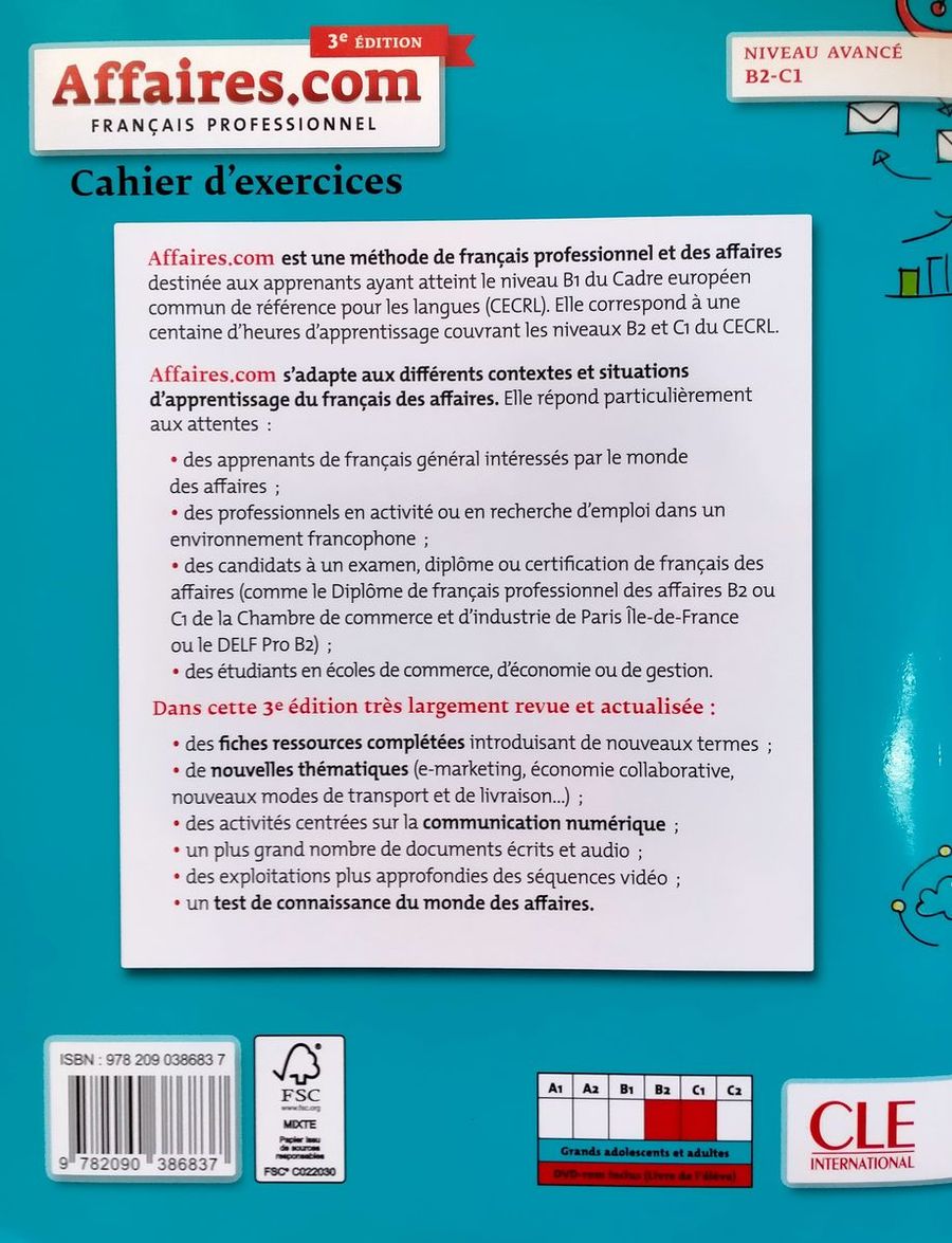 Affaires.com Avance B2-C1 3eme edition Cahier d'exercices