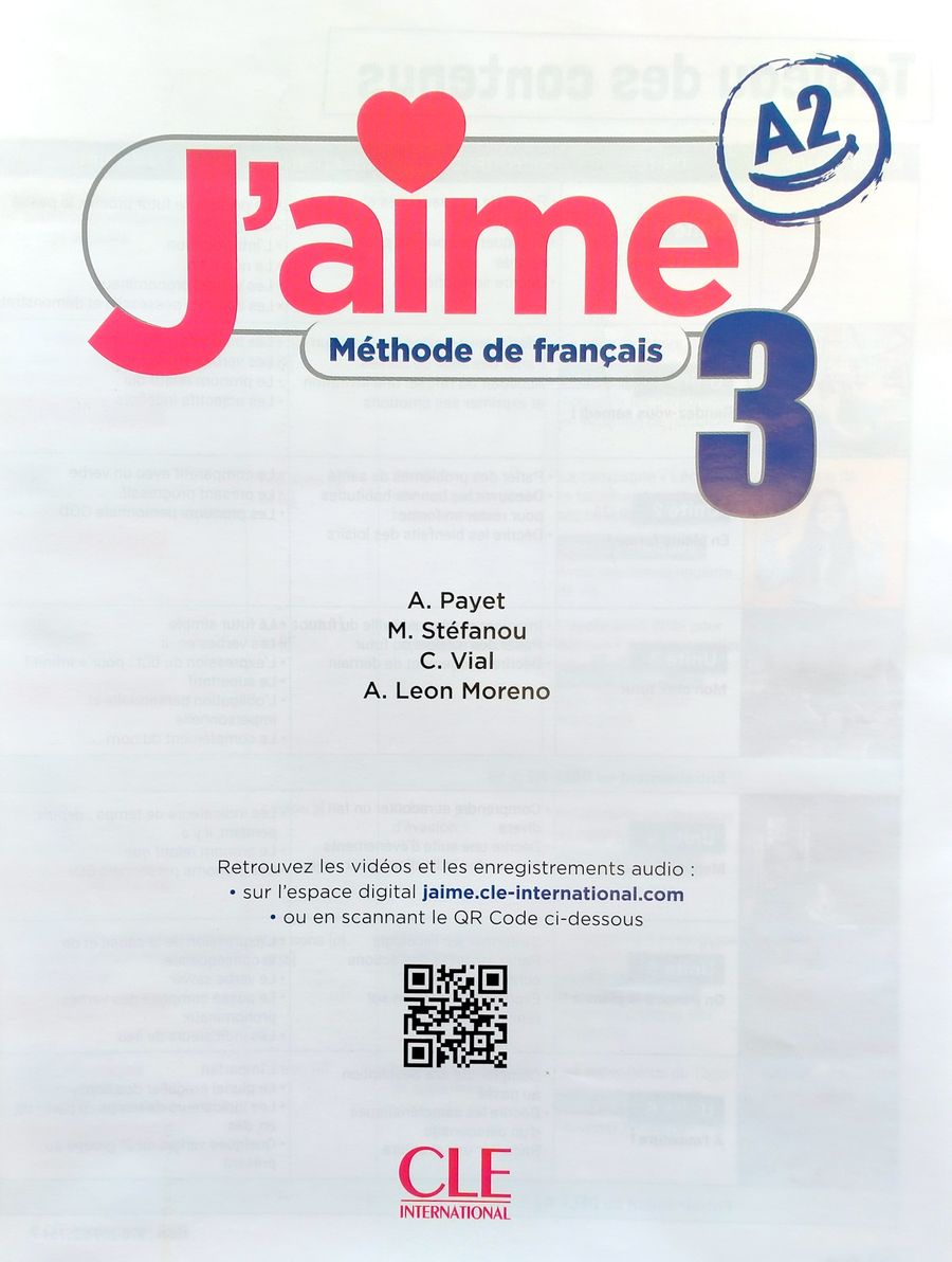 J'aime 3 A2 Livre de l'eleve
