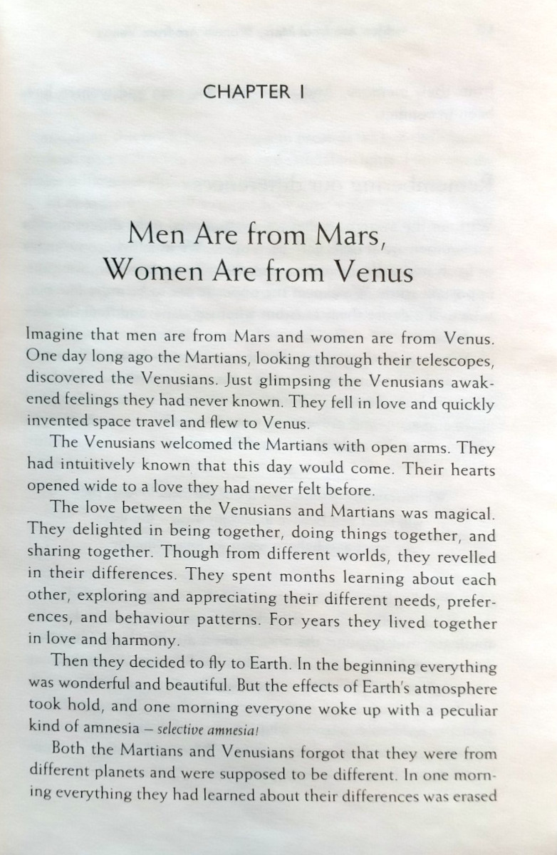 Men are from Mars, Women are from Venus