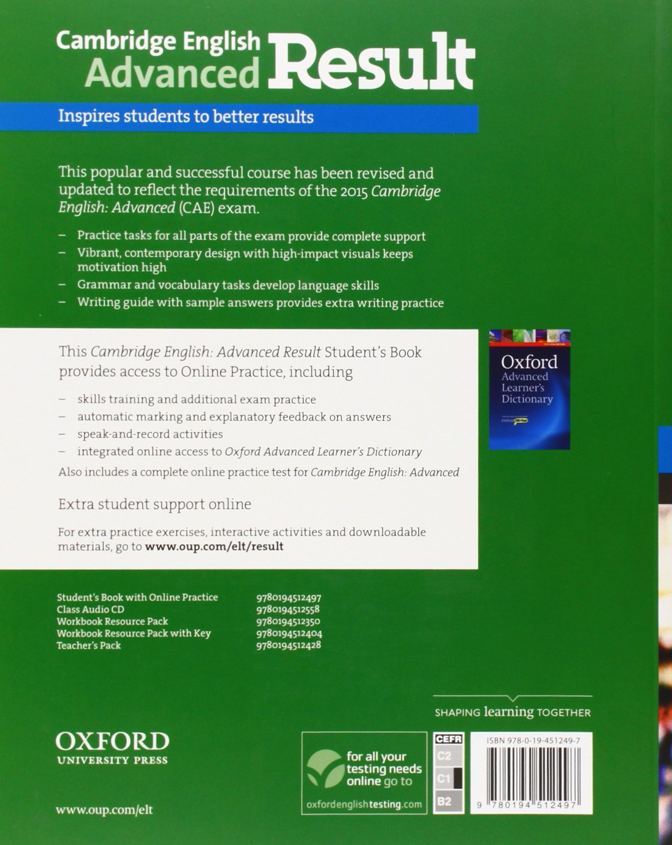 Cambridge English Advanced Result (2015) Student's Book with Online Practice