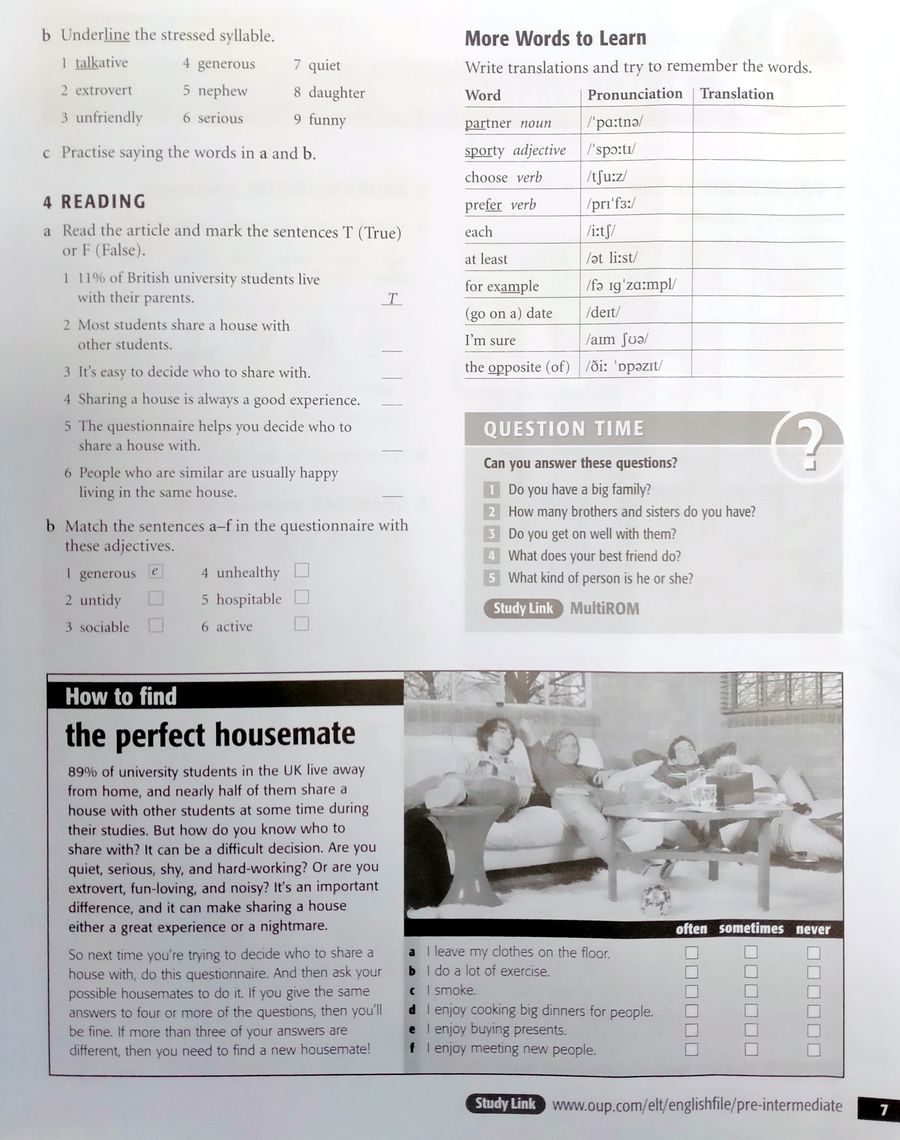 New English  File Pre-Intermediate  Workbook without key