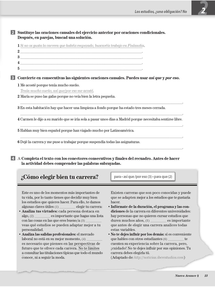 Nuevo Avance 4 Cuaderno de ejercicios + CD