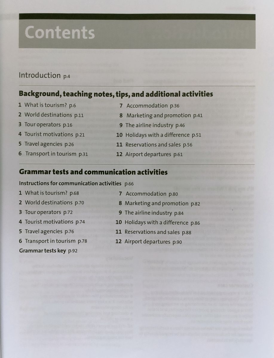 Oxford English for Careers Tourism 1 Teacher's Resource Book