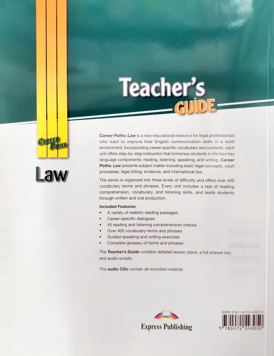 Career Paths Law Teacher's Guide, Student's Book with Digibook and Online Audio