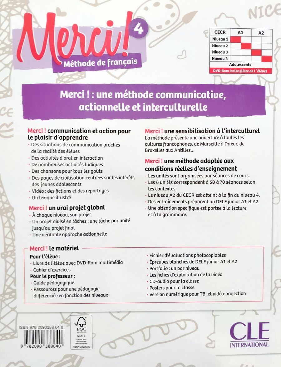 Merci! 4 Livre de l'eleve + DVD-ROM