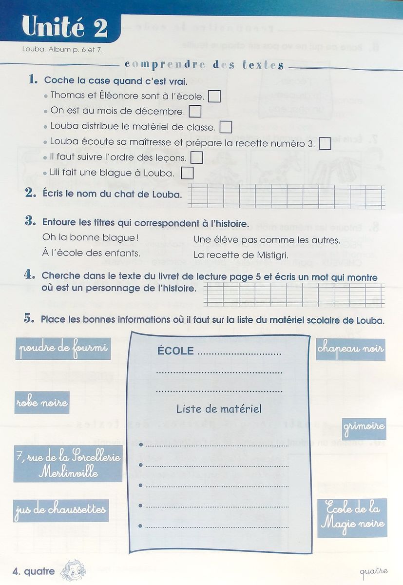 Lili, la petite grenouille 2 Cahier de lecture-ecriture