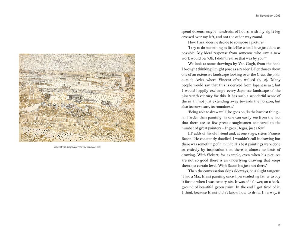 Man with a Blue Scarf On Sitting for a Portrait by Lucian Freud