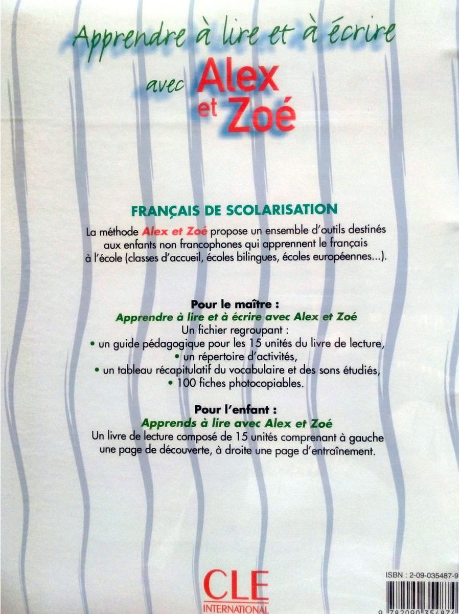 Alex et Zoe 1 Apprendre a Lire et a Ecrire Materiel pour le Maitre