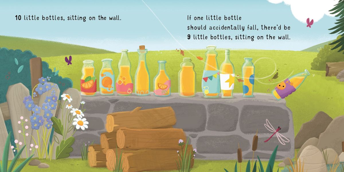 Usborne Little Board Books Ten Little Bottles Sitting on the Wall