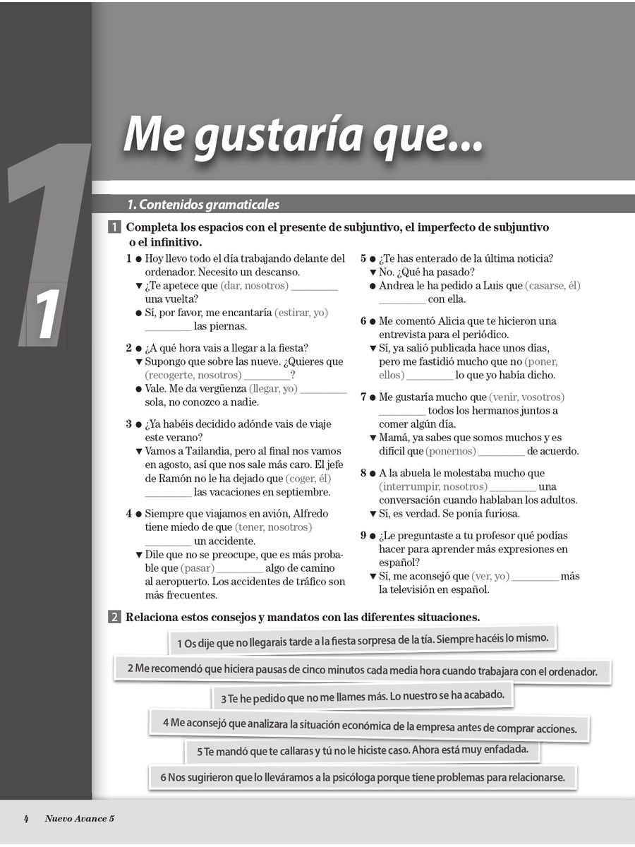 Nuevo Avance 5 Cuaderno de ejercicios + CD