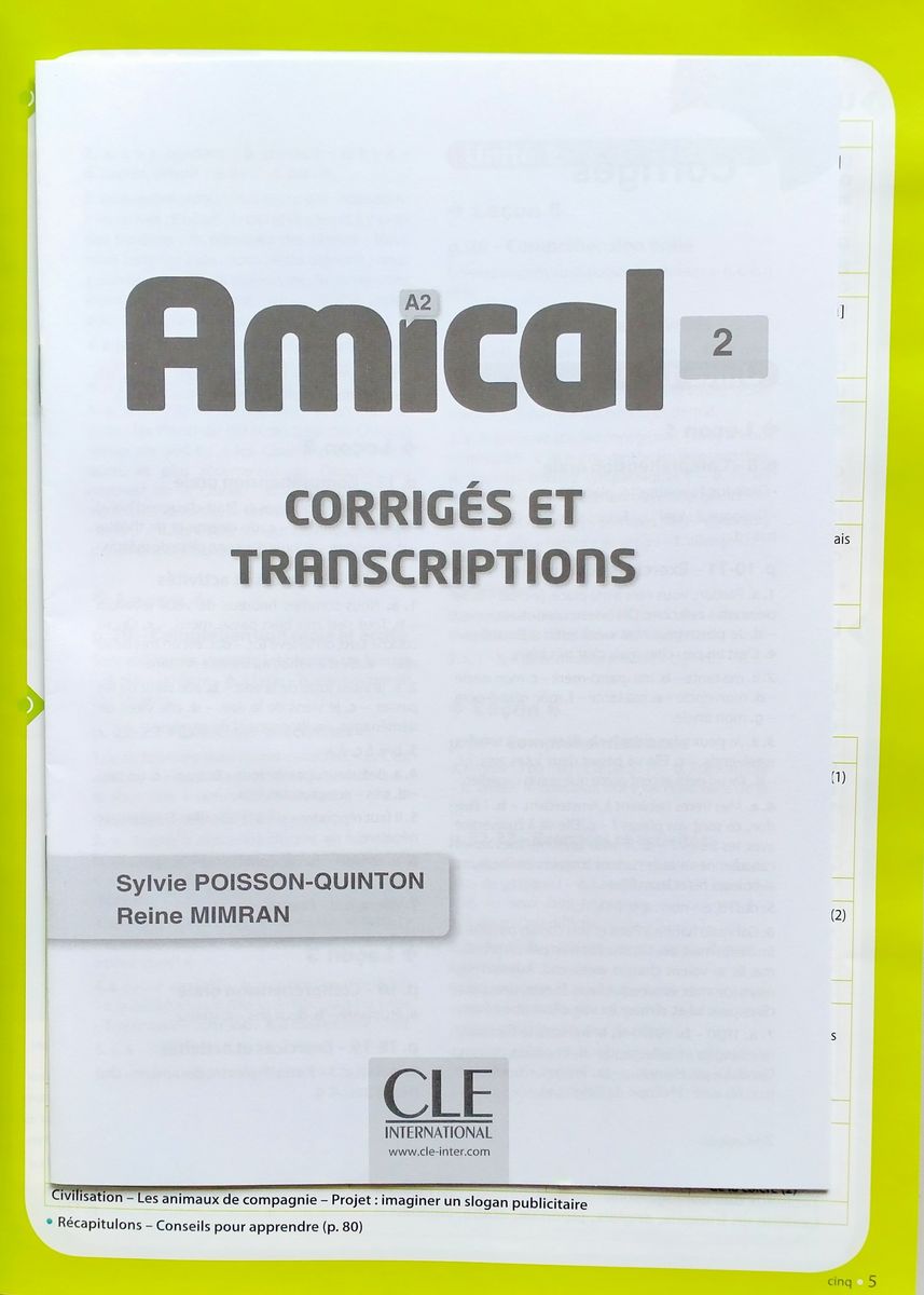 Amical 2 A2 Livre l'eleve + CD audio