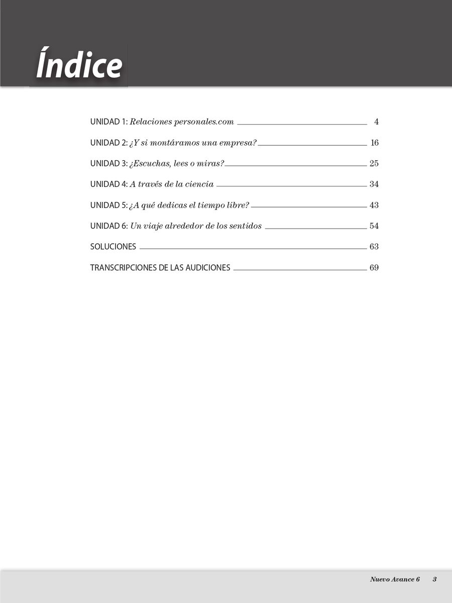 Nuevo Avance 6 Cuaderno de ejercicios + CD