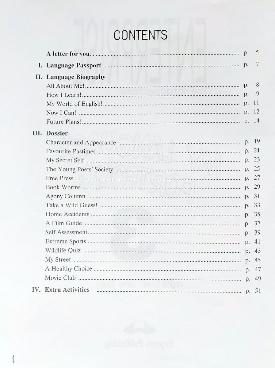 Enterprise 3 Pre-Intermediate My Language Portfolio
