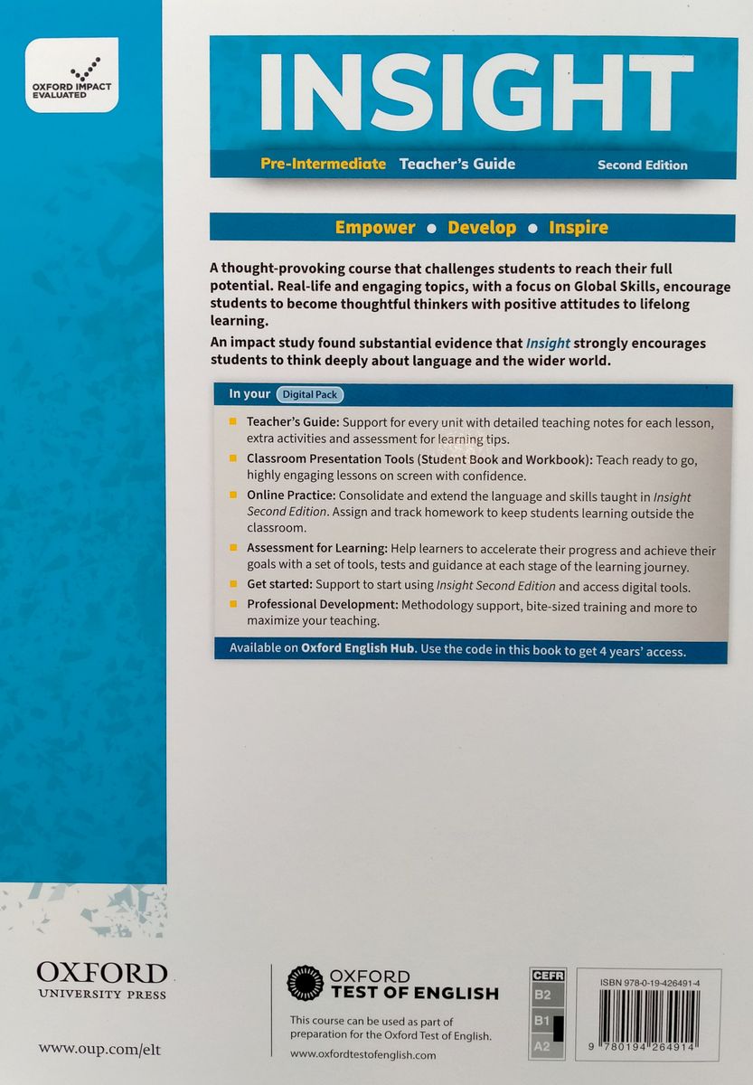 Insight  (2nd edition) Pre-Intermediate Teacher’s Guide with Digital Pack