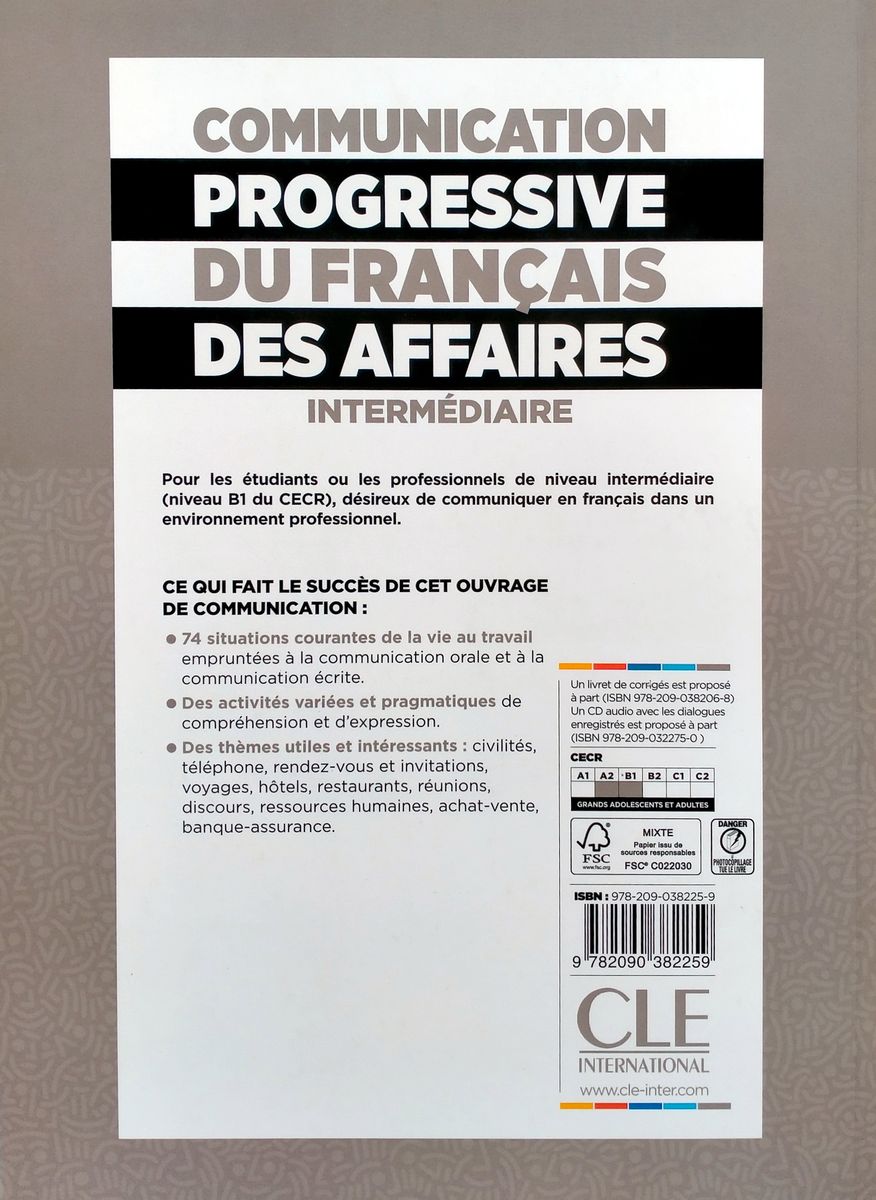 Communication Progressive du Francais des Affaires Intermediaire A2-B1 Livre