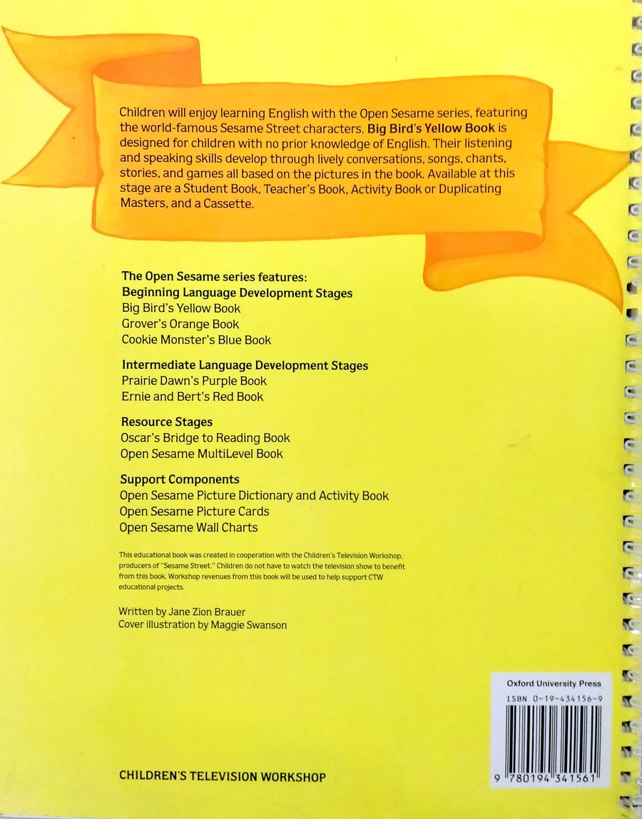 Open Sesame Big Bird's Yellow Book Stage A
