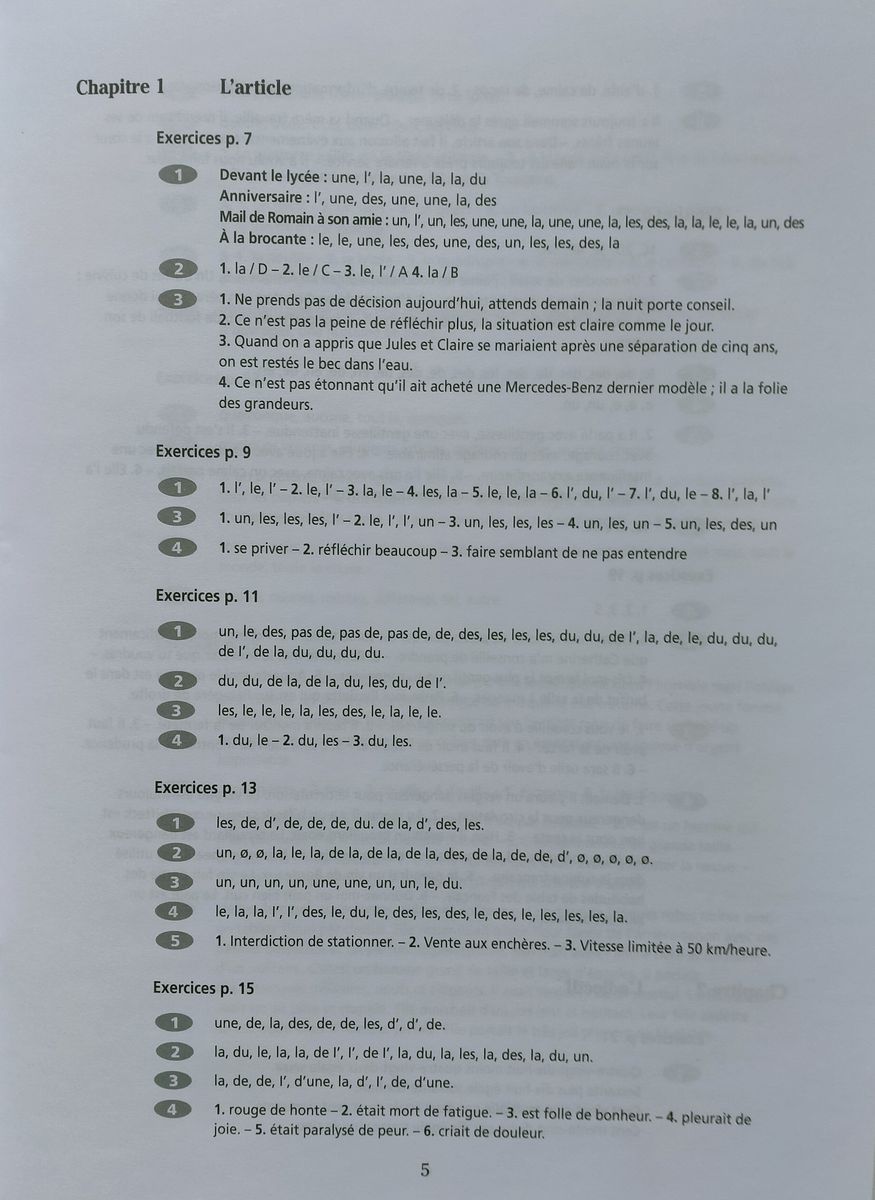 Grammaire Progressive du Francais 3eme edition Avance B1-B2 Corriges (ответы)