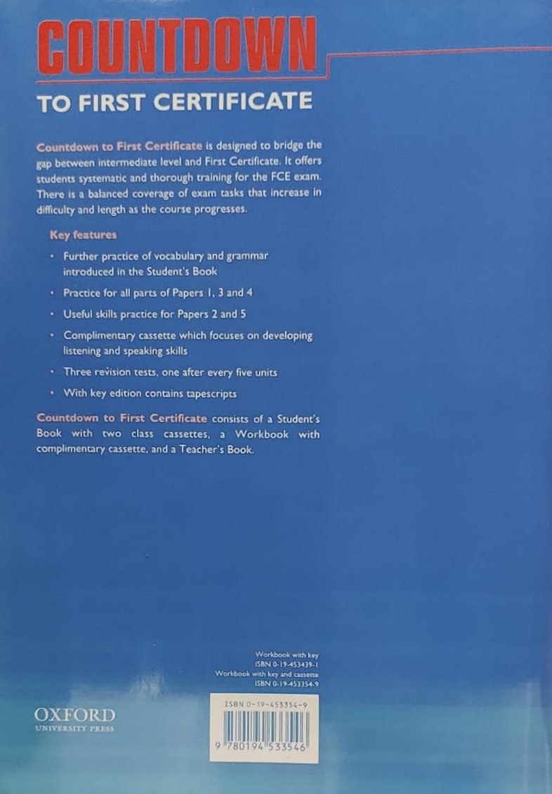 Countdown to First Certificate Workbook and Cassette Pack with Key