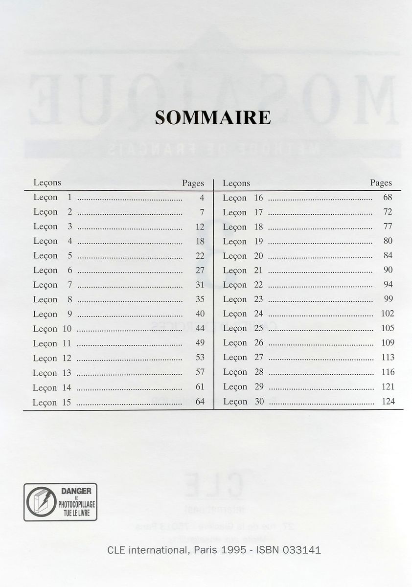 Mosaique niveau 3 Cahier d'exercices