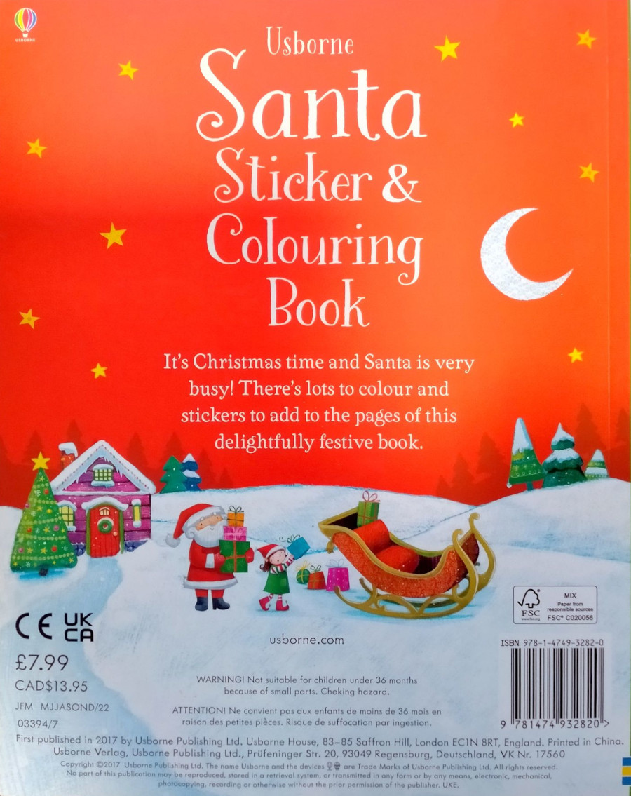 Santa Sticker and Colouring Book