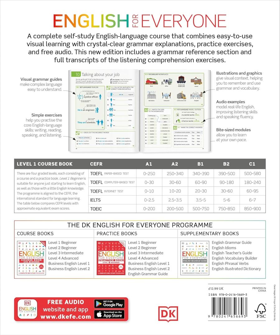 English for Everyone Level 1 Beginner Course Book with Audio