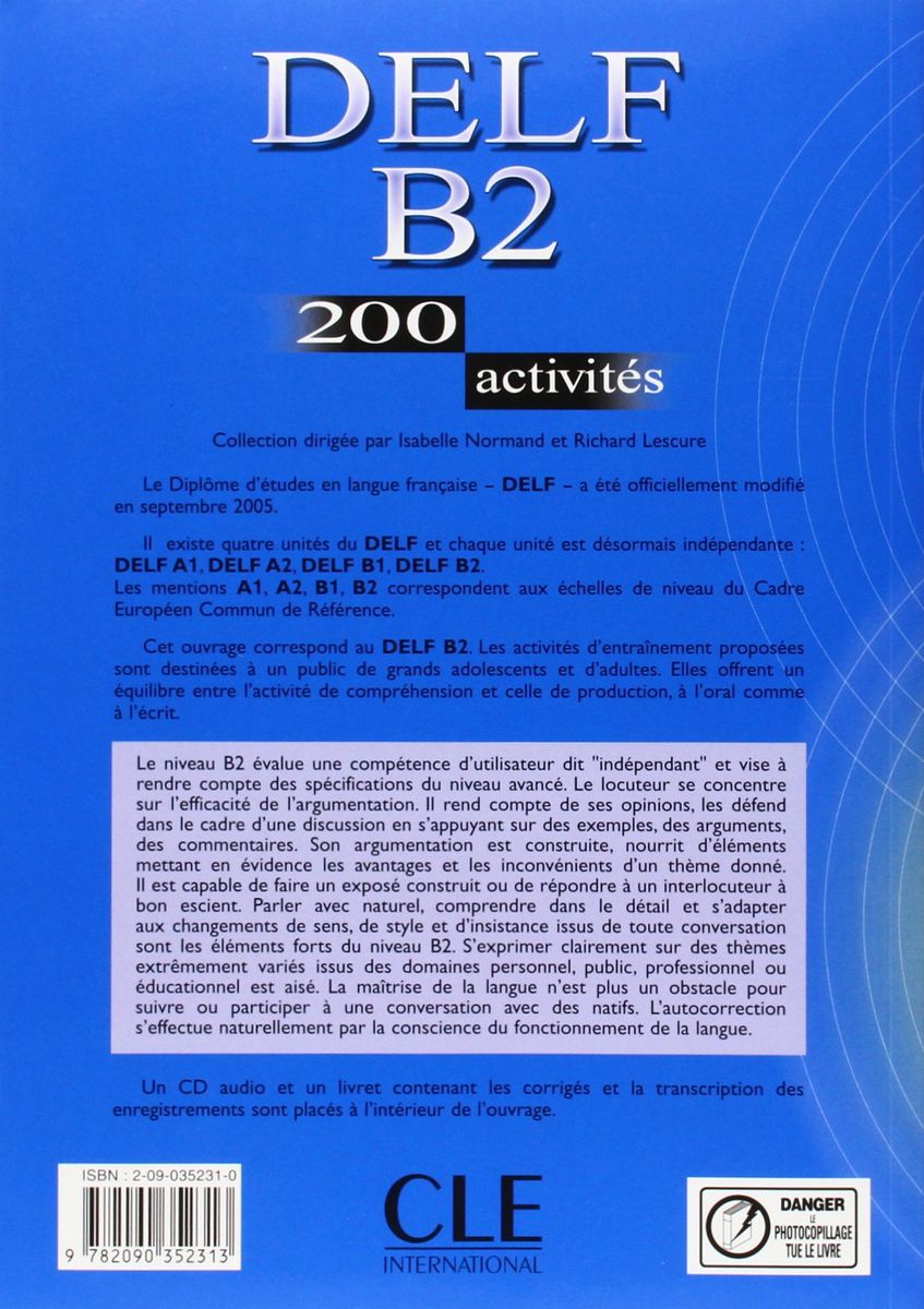 DELF B2 200 Activites Livre + CD + corriges