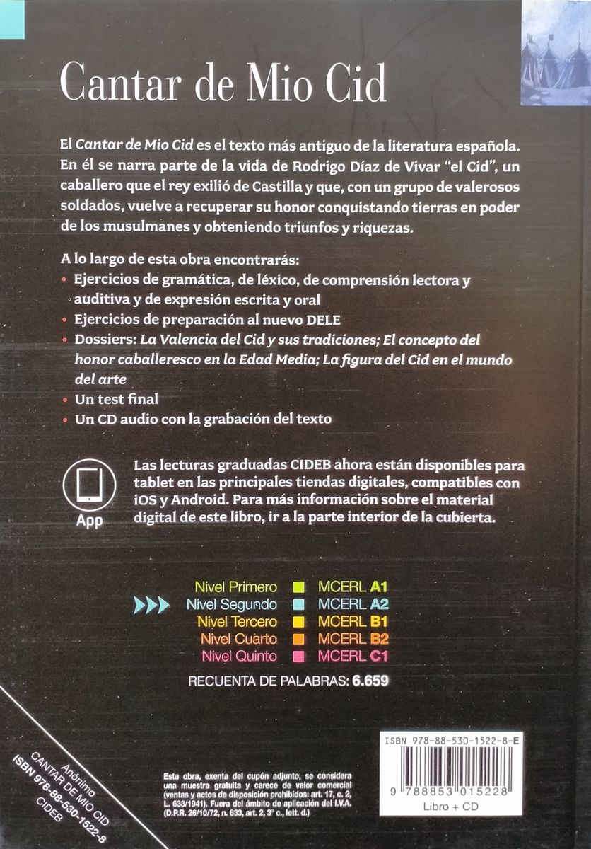 Leer y Aprender A2 Cantar de Mio Cid + audio
