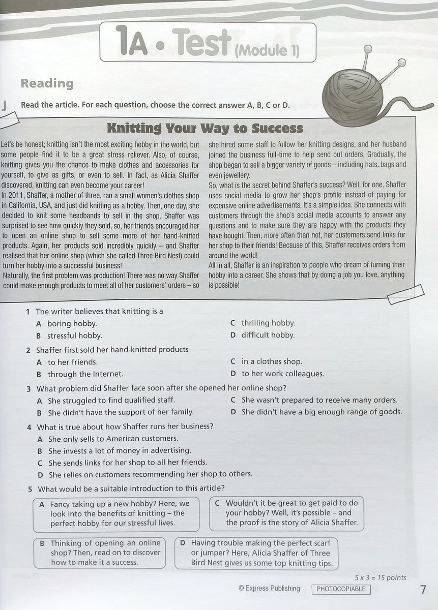 Right On! 4 Test Booklet