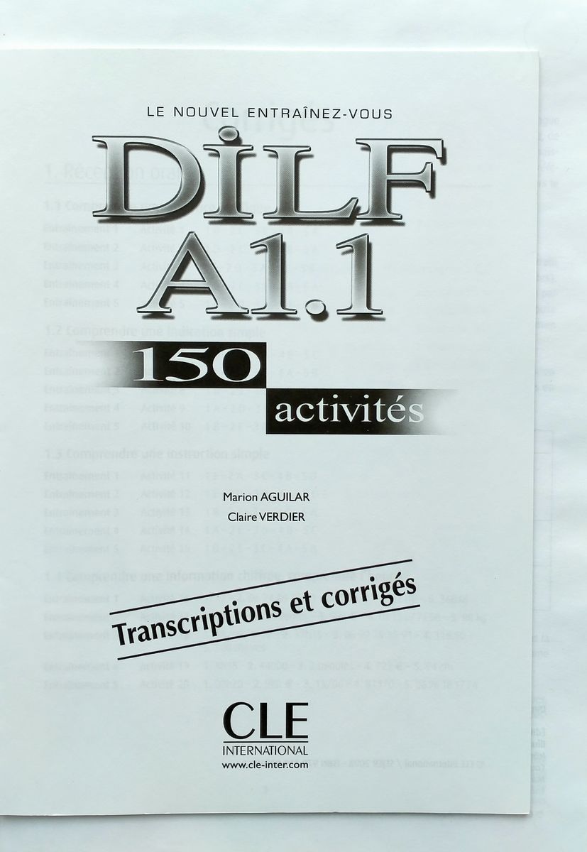 DILF Niveau A1.1 Livre + CD