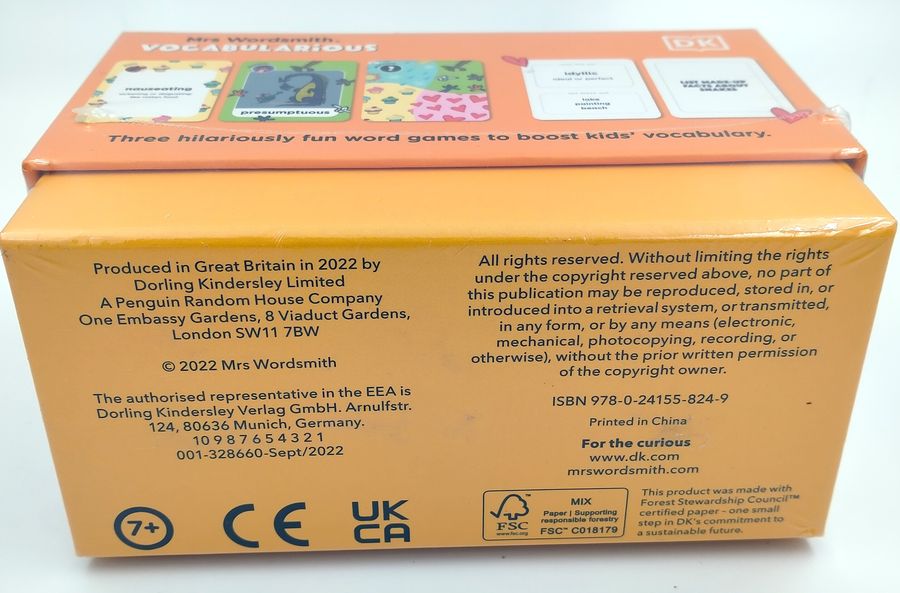 Mrs Wordsmith Vocabularious Ages 7-11 (Key Stage 2) Card Game