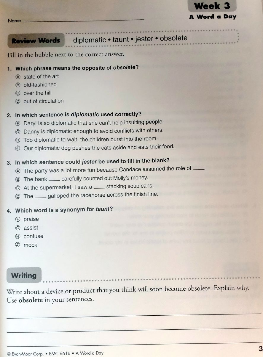 A Word a Day Grade 6 Student Workbook