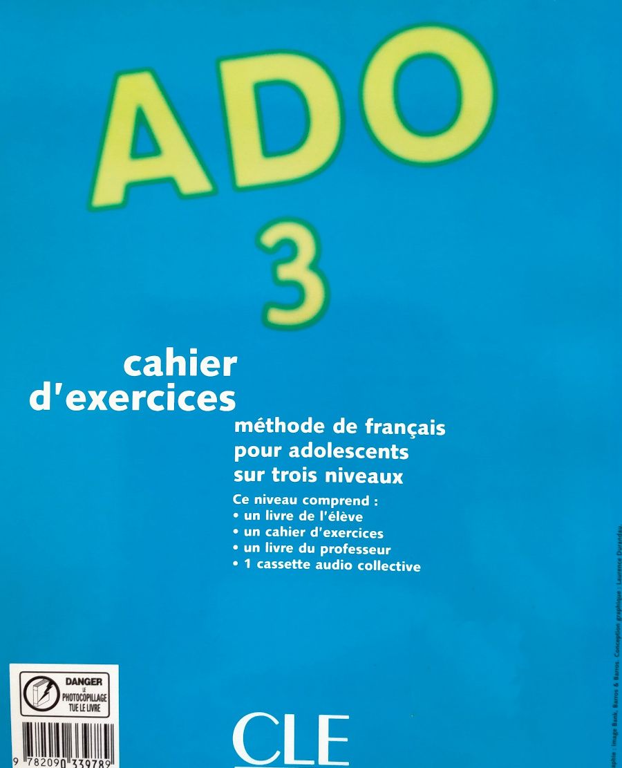 Ado 3 Cahier d'exercices