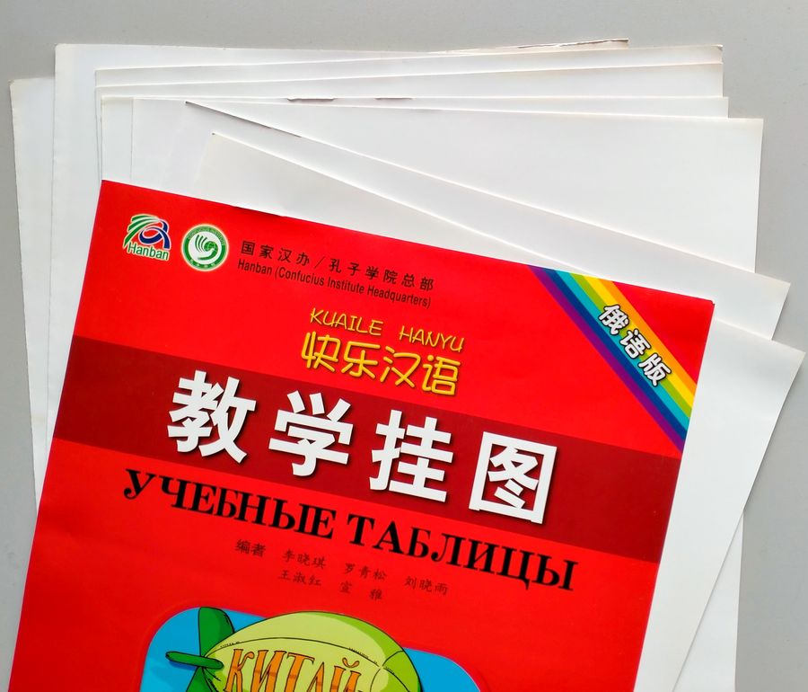 Kuaile Hanyu Веселый китайский учебные таблицы начальный этап плакаты