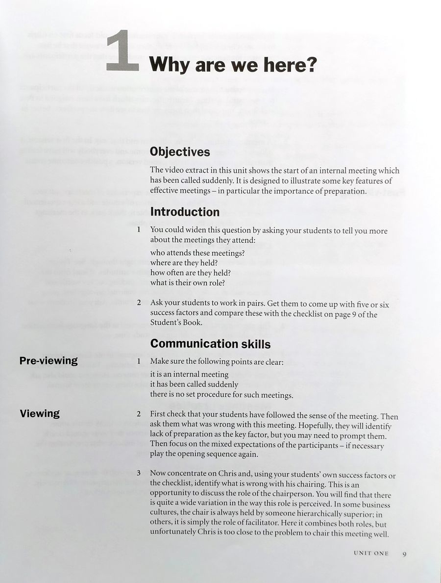 Effective Meetings Teacher's Book
