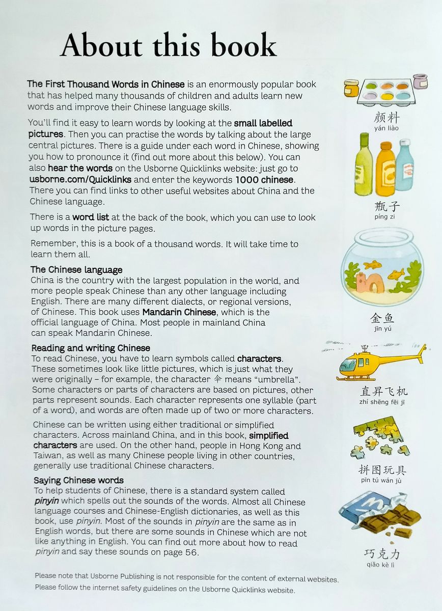 The Usborne First Thousand Words in Chinese